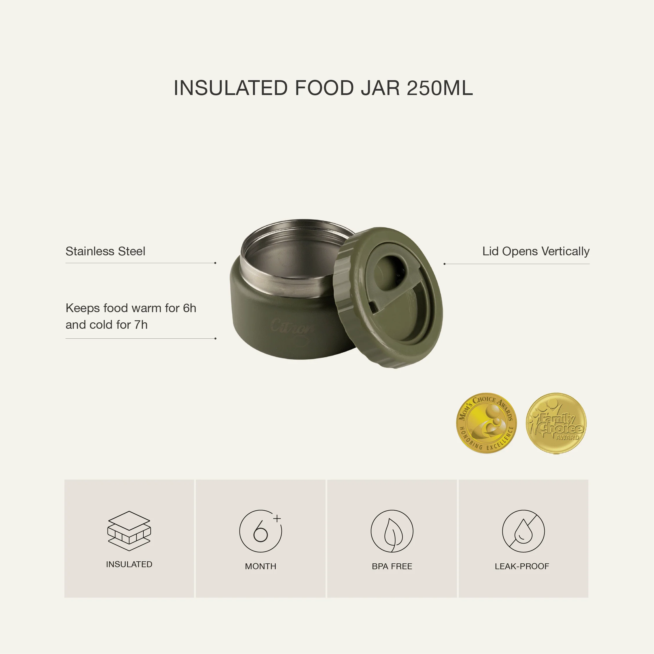 وعاء/برطمان طعام معزول - سعة 250 مل - Image 6